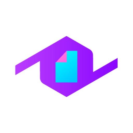 Dynamic Purple and Blue Geometric Design Abstract Logo Template