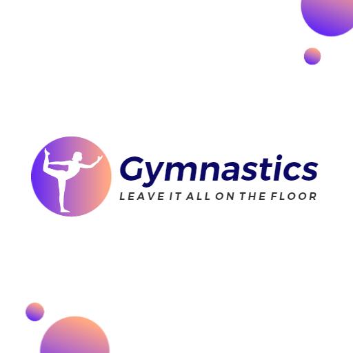 Dynamic Purple and Orange Gymnastics Performance Logo Template