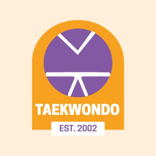 Dynamic Purple and Orange Taekwondo Style Logo Template