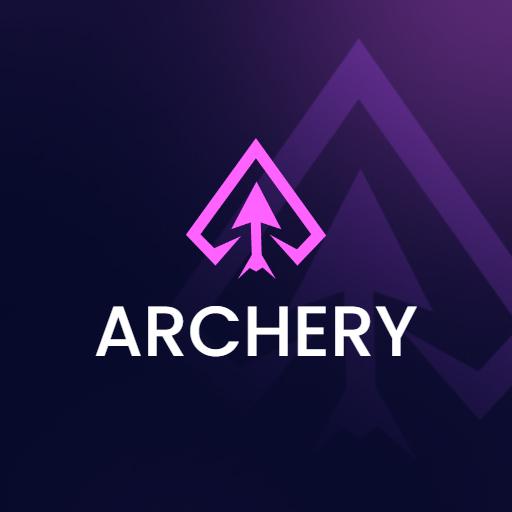 Dynamic Purple and Pink Archery Logo Featuring Arrow Design Logo Template