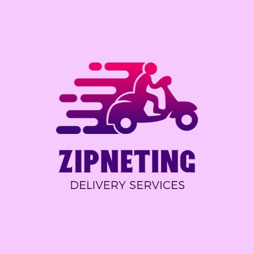 Dynamic Purple and Pink Gradient Express Delivery Services Logo Template