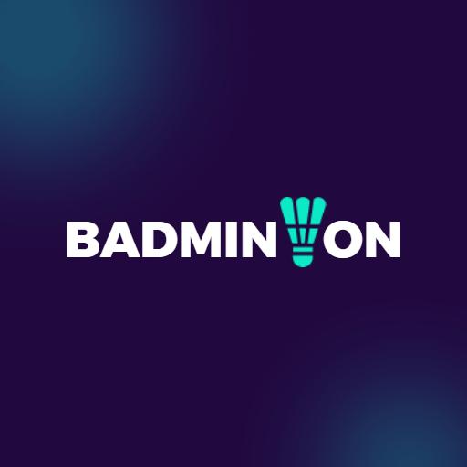Dynamic Purple Background Featuring Badminton Sports Logo Template