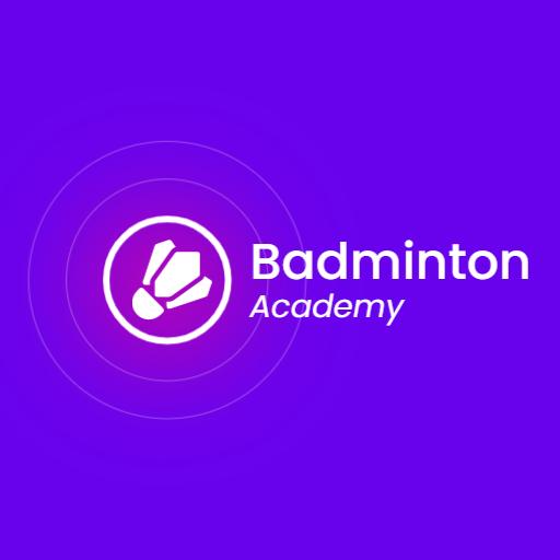 Dynamic Purple Badminton Academy Logo Showcasing Precision Skills Logo Template