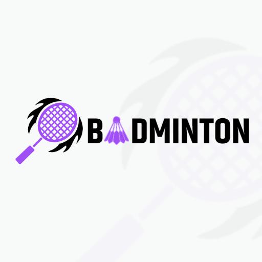 Dynamic Purple Badminton Racket and Shuttlecock Logo Template