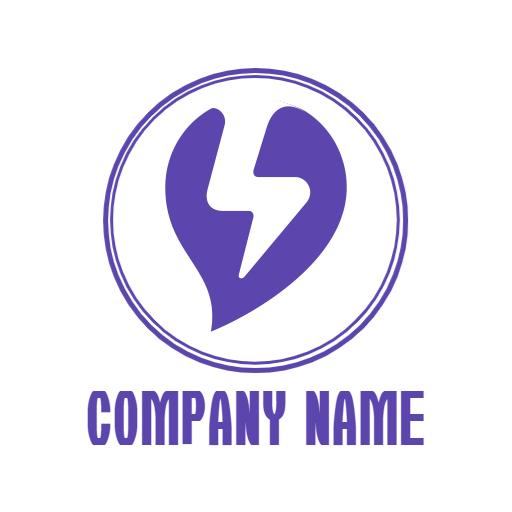 Dynamic Purple Battery Symbol with Heart and Energy Logo Template