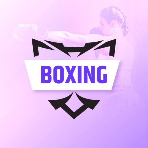 Dynamic Purple Boxing Logo Showcasing Athletic Strength and Spirit Logo Template
