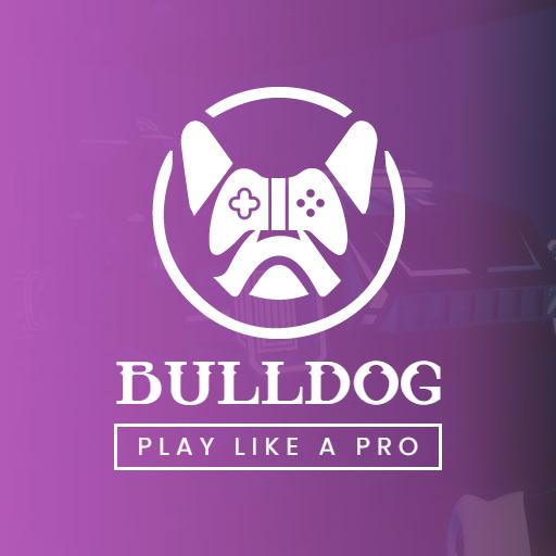 Dynamic Purple Bulldog Gaming Controller Design Logo Template