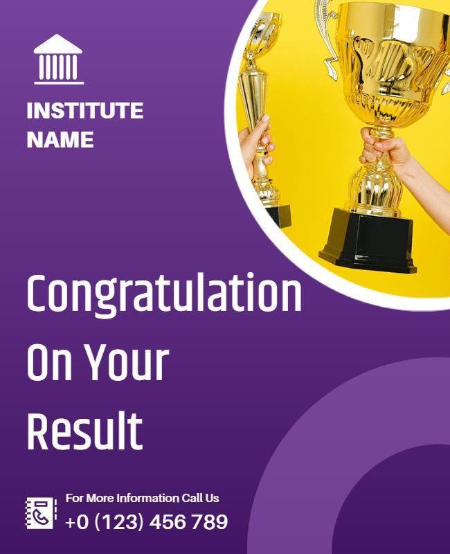 Dynamic Purple Celebration for Academic Achievement Poster Template