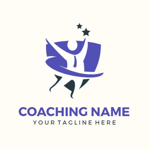 Dynamic Purple Coaching Logo Inspiring Personal Growth Template