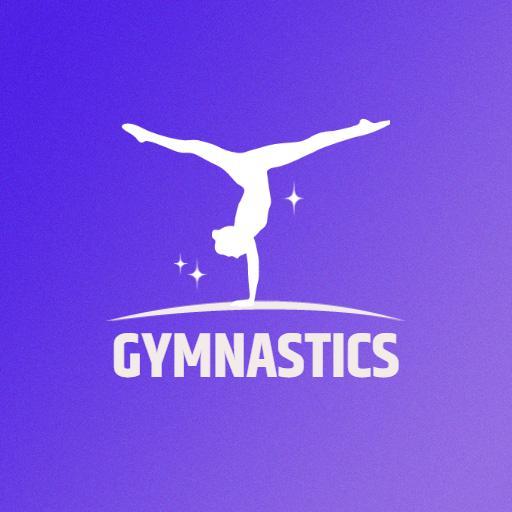 Dynamic Purple Gymnastic Pose Showcasing Athletic Grace Logo Template