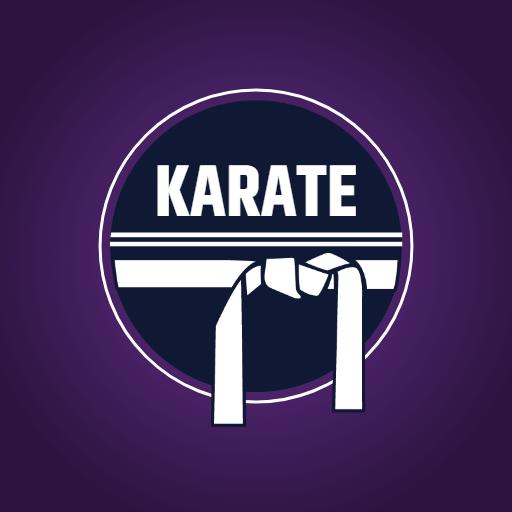 Dynamic Purple Karate Design Featuring Traditional Belt Logo Template