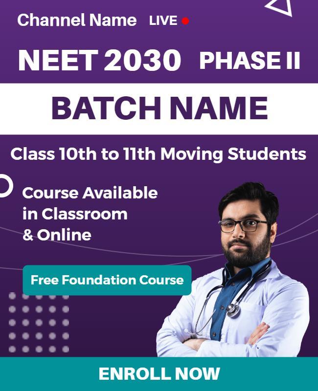 Dynamic Purple NEET Exam Preparation Course Poster Template