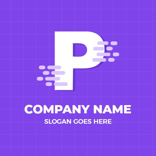 Dynamic Purple P Letter Design for Modern Branding Logo Template