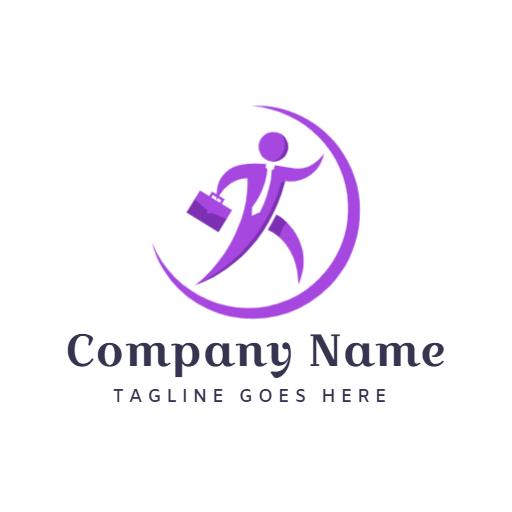 Dynamic Purple Professional Employment Opportunities Logo Template