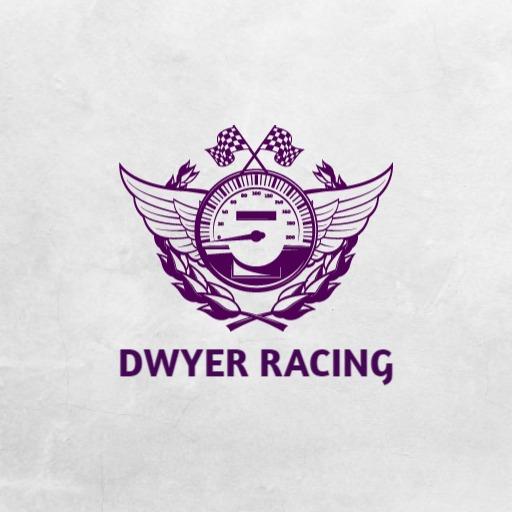 Dynamic Purple Racing Design Featuring Speed and Victory Logo Template