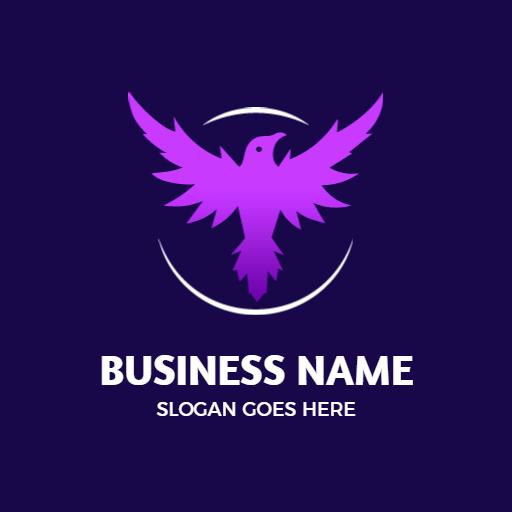 Dynamic Purple Raven Logo Symbolizing Strength and Wisdom Logo Template