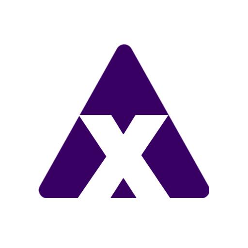 Dynamic Purple Triangle Featuring Letter X in Alphabet Logo Template