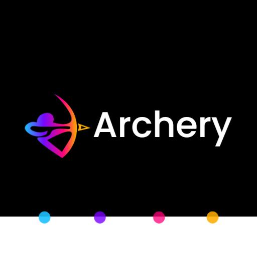 Dynamic Rainbow Archery Design Showcasing Precision Skills Logo Template