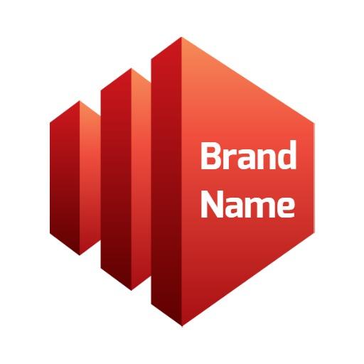 Dynamic Red 3D Shapes Representing Brand Identity Logo Template