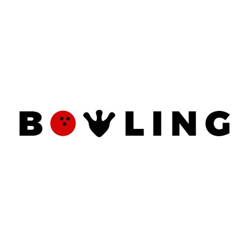 Dynamic Red and Black Bowling Graphic Sports Logo Template