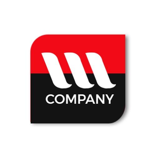 Dynamic Red and Black Corporate Management Company Logo Template