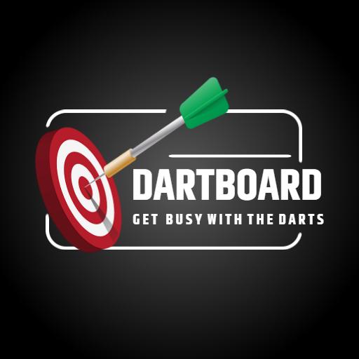 Dynamic Red and Black Dartboard Design for Darts Logo Template