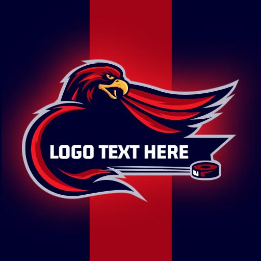 Dynamic Red and Black Falcon Design for Esports Logo Template