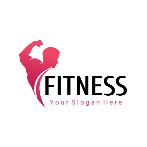 Dynamic Red and Black Fitness Logo Representing Strength and Health Logo Template