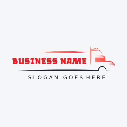 Dynamic Red and Black Gradient Trucking Business Logo Template