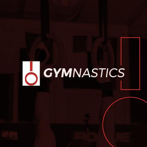 Dynamic Red and Black Gymnastic Training Rings Logo Template