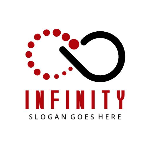 Dynamic Red and Black Infinity Symbol Design Logo Template