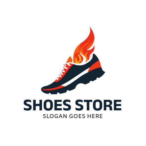 Dynamic Red and Black Shoe Design Showcasing Modern Footwear Logo Template
