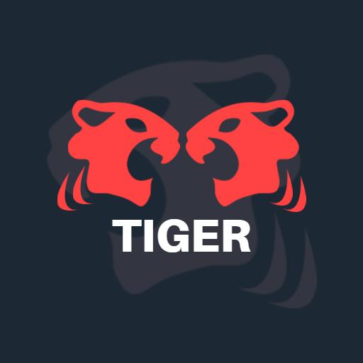 Dynamic Red and Black Tiger Symbolizing Strength Logo Template
