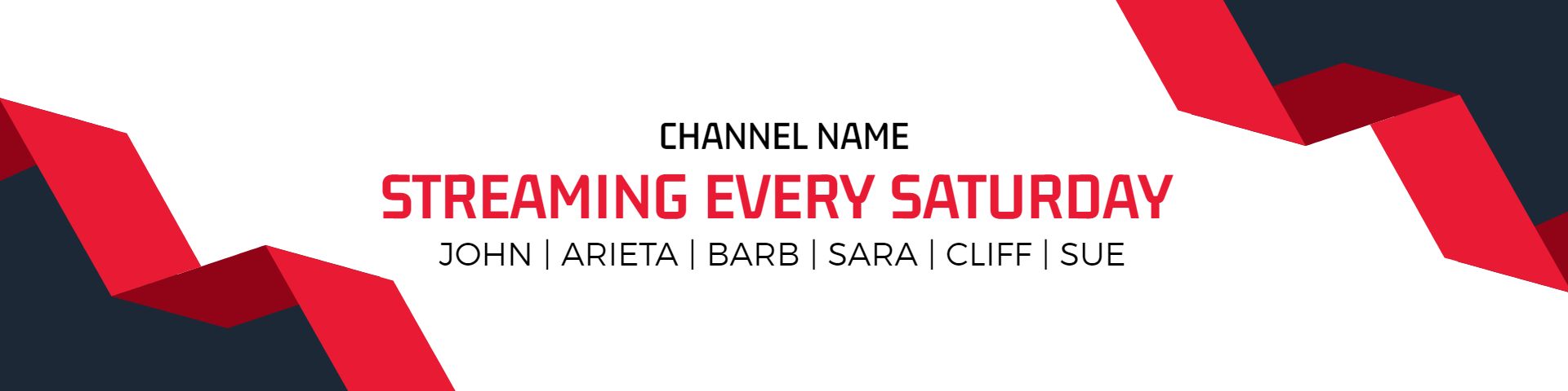 Dynamic Red and Black Waves for Twitch Streaming Banner Template