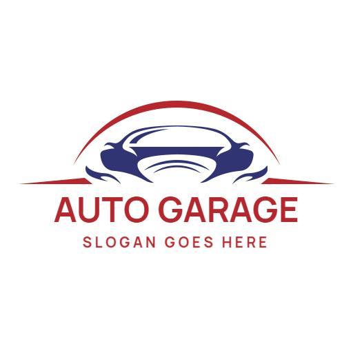 Dynamic Red and Blue Auto Garage Service Logo Template