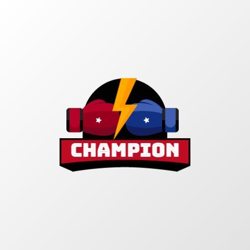 Dynamic Red and Blue Boxing Champion Logo Design Logo Template