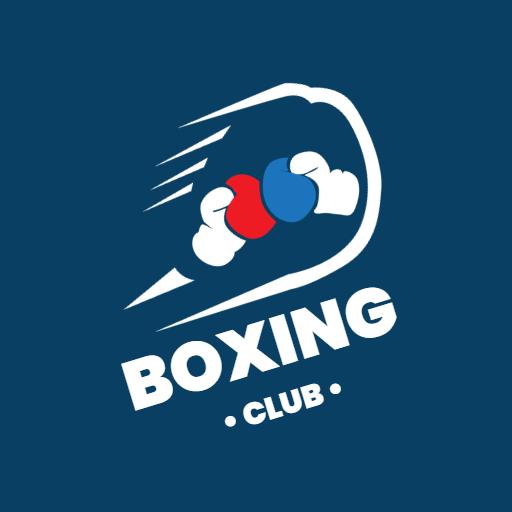 Dynamic Red and Blue Boxing Gloves Representing Club Logo Template