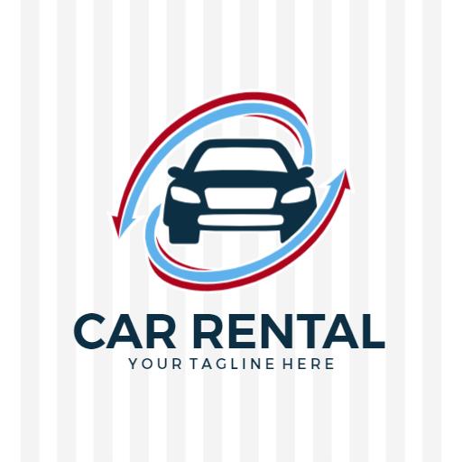 Dynamic Red and Blue Car Movement for Car Rental Logo Template