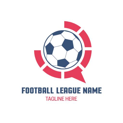 Dynamic Red and Blue Football Design for League Branding Logo Template