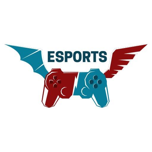 Dynamic Red and Blue Gaming Controllers for Esports Logo Template