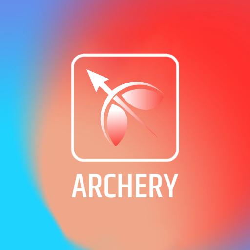 Dynamic Red and Blue Gradient Design for Archery Logo Template