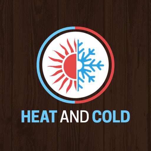 Dynamic Red and Blue HVAC Heat and Cold Services Logo Template