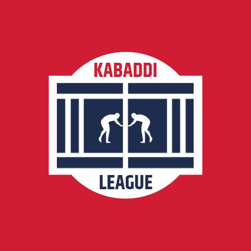 Dynamic Red and Blue Kabaddi League Action Logo Template