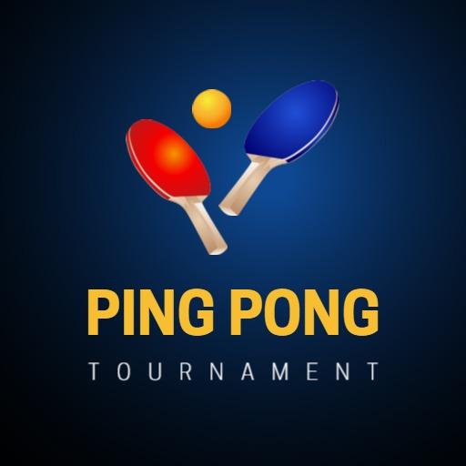 Dynamic Red and Blue Ping Pong Tournament Sports Logo Template