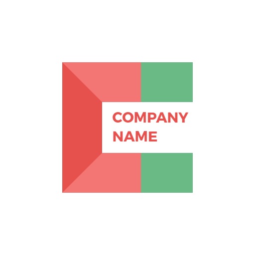 Dynamic Red and Green Square Design for Business Logo Template