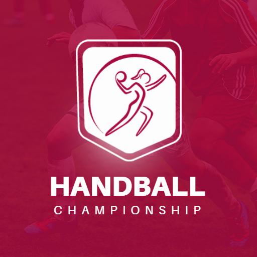 Dynamic Red and White Design for Handball Championship Logo Template