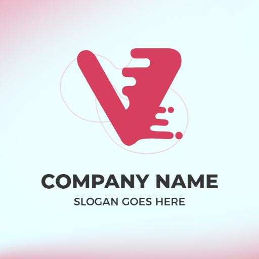 Dynamic Red and White V Letter Design for Modern Branding Logo Template