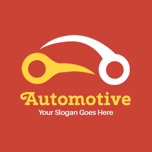 Dynamic Red and Yellow Car Illustration for Automotive Logo Template