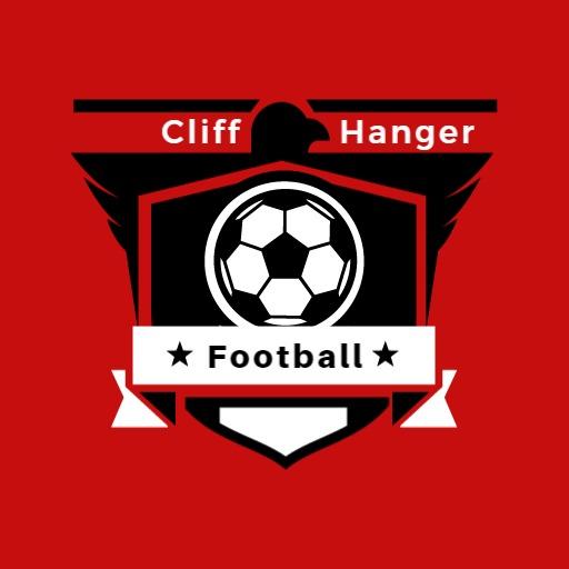 Dynamic Red Background Featuring Soccer Emblem Logo Template