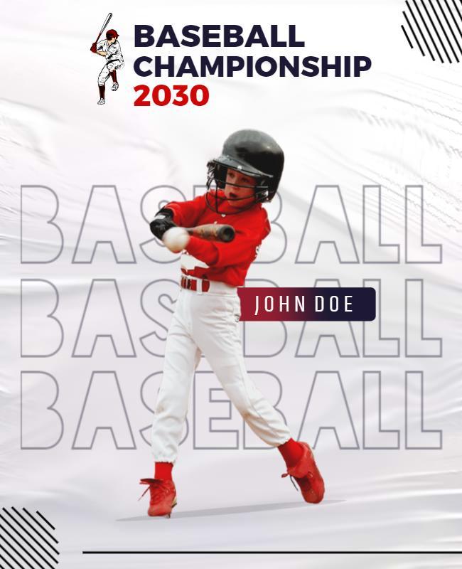 Dynamic Red Baseball Championship Event Poster Template